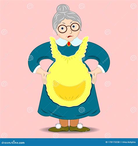 Grumpy Grandmother Talking On The Phone Vector Cartoon Cartoondealer