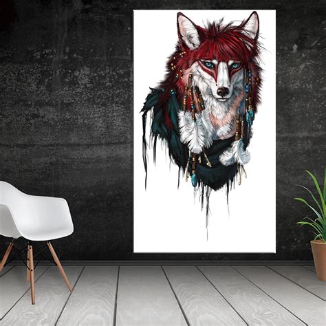 1 Piece Canvas Painting Wolf Abstract Animal Oil Painting Hd Posters