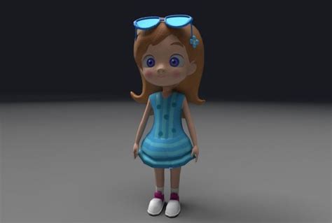 3d Asset Animated Little Girl Cgtrader