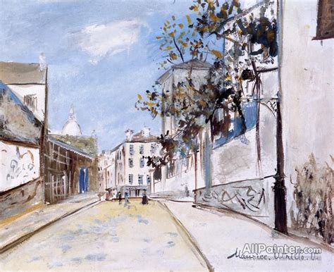 Maurice Utrillo Rue De Mont Cenis In Montmartre Oil Painting