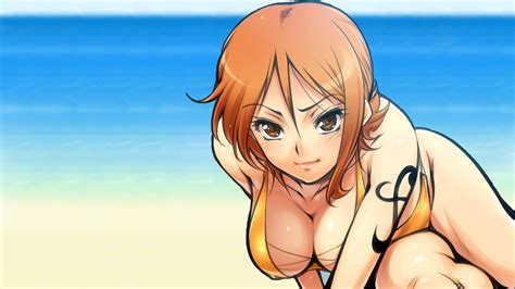 Hd Wallpaper Nami Sexy Beach Bikini Cleavage 0561