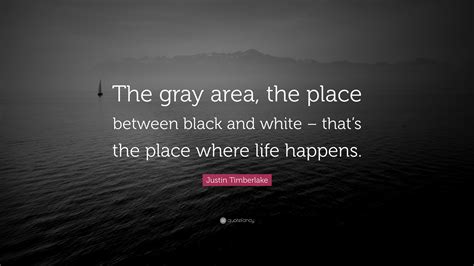 Justin Timberlake Quote The Gray Area The Place Between Black And