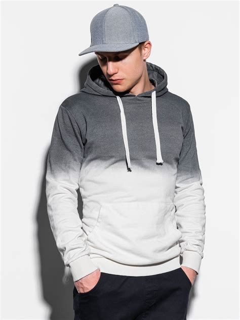 Men's hooded sweatshirt B1048 - grey | MODONE wholesale - Clothing For Men