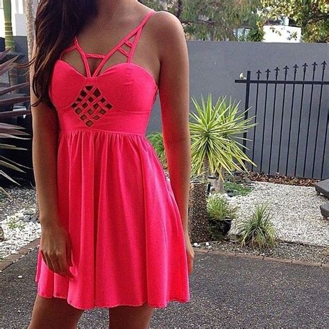 hot pink dresses cute dresses casual dresses pretty outfits cute outfits moda chic dress