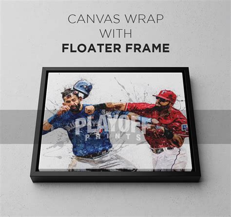 Jose Bautista Rougned Odor Punch Poster Canvas Print Framed Etsy