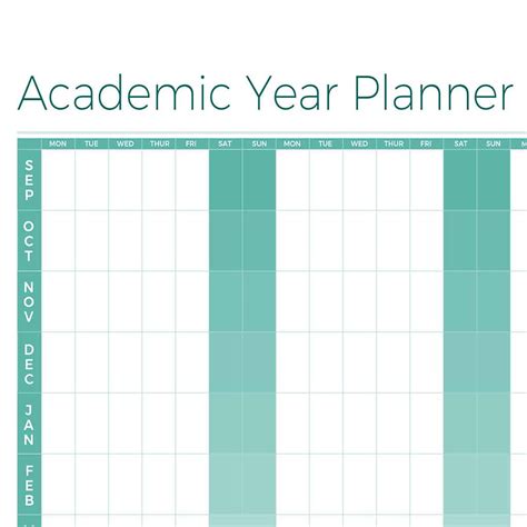 Academic Perpetual Year Wall Planner