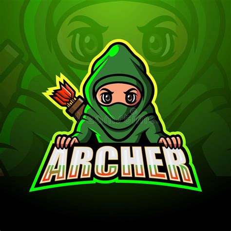 Archer Esport Logo Mascot Design Stock Vector Illustration Of Arrow