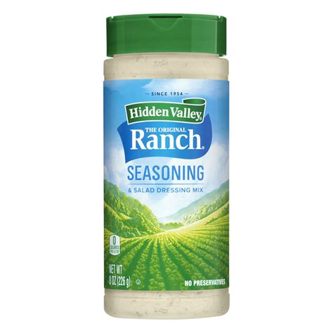 With hidden valley® original ranch® seasoning mix, it's easy to add the unique taste of ranch to all your favorite foods. Save on Hidden Valley Ranch Seasoning & Salad Dressing Mix ...