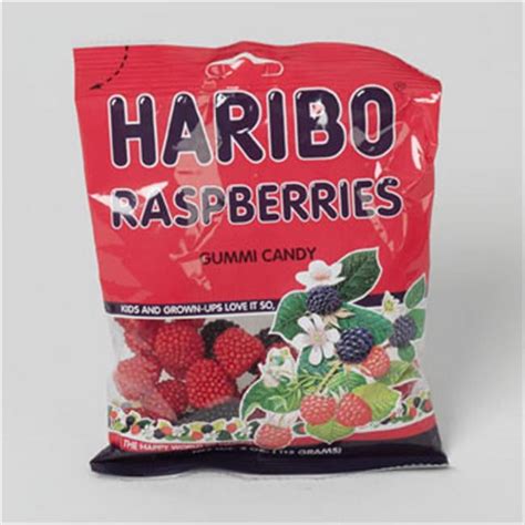 Gummy Candy Haribo Raspberries 4 Oz Peg Case Pack Of 12