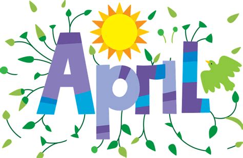 April Calendar Clipart Printable Word Searches