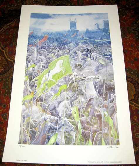 The Battle Of The Pelennor Fields Signed Limited Numbered Poster From The Alan Lee Illustrated
