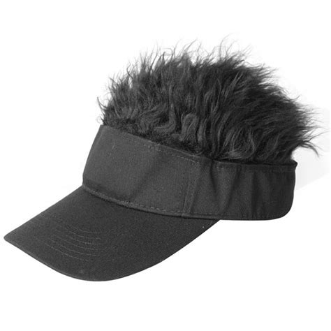 Novobey Novelty Spiked Hair Visor Sun Funny Golf Hats Fake Wig Peaked