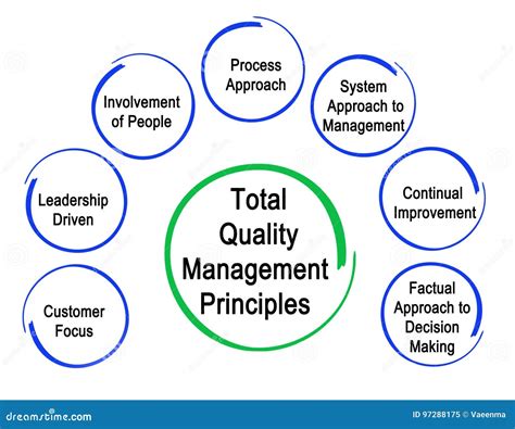 TQM Total Quality Management Diagram Circle Chart With 8 Module Line