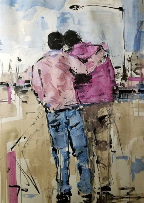 Jose Trujillo Hug Friendship Love Expressionist Abstract Etsy In 2021