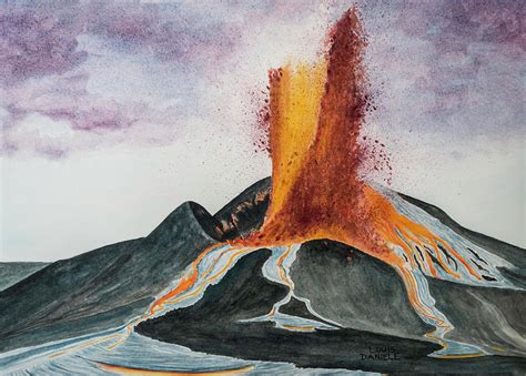 Puu O Hawaiian Volcano Painting By Louis Daniele Fine Art America