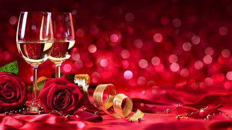 Wine Red Roses Shine Red Background Romantic Wallpaper 3840x2160