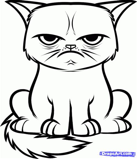 Grumpy Cat Cake Drawing Reference Cat Coloring Page Doodle Coloring