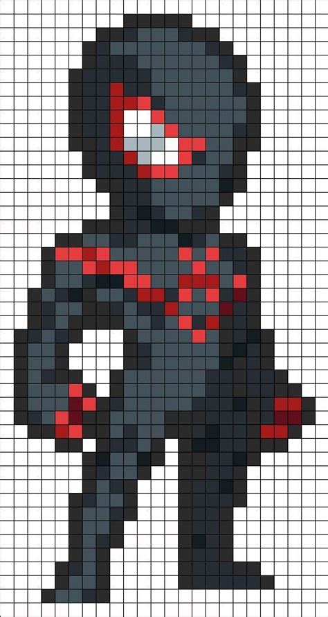 Spider Man Miles Morales Spiderman Pixel Art Pixel Art Minecraft