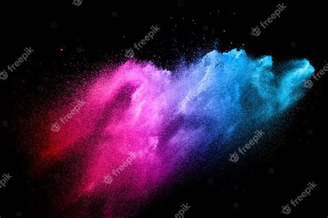 Premium Photo Multi Color Powder Explosion On Black Background