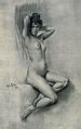 Category Nude Or Partially Nude Sitting Women With Hand On Head