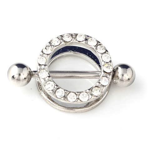 12pcs Stainless Steel Nipple Shield Rings 14g Round Nipple Piercing Jewelry Sexy Nipple Ring