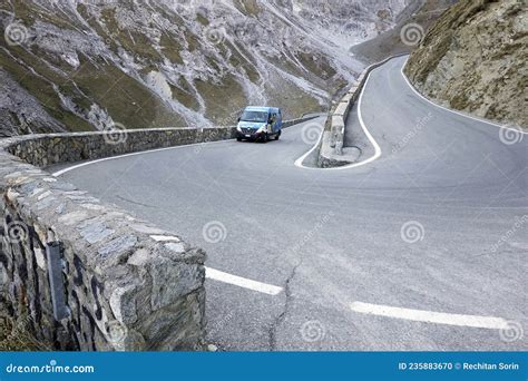 Hairpins On The Famous Road To Stelvio Pass In Ortler Alps Editorial