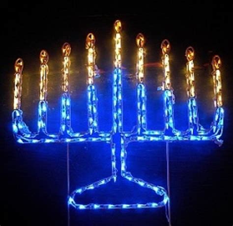 Hanukkah Jewish Hannukah Menorah Outdoor Yard Wireframe Handmade