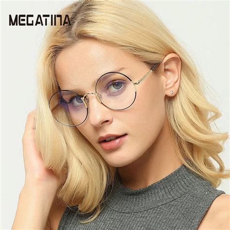 Megatina Fashion Classic Retro Round Women Clear Lens Glasses Oversize Men Nerd Reading Glasses