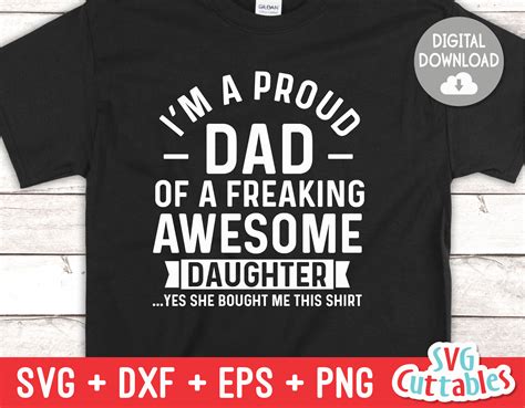 Im A Proud Dad Of A Freaking Awesome Daughter Svg Etsy