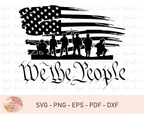 We The People Svg We The People American Flag Svg Silhouette Etsy