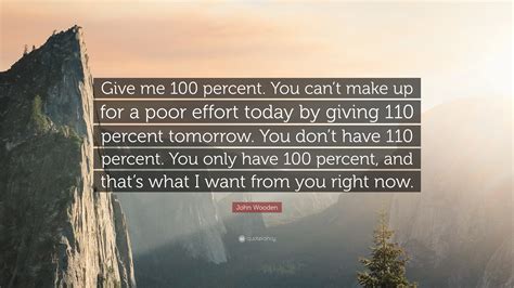 John Wooden Quote Give Me 100 Percent You Cant Make Up
