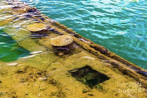 Submerged Wreck Of The Uss Arizona Battleship At Low Tide Photograph By