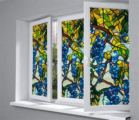 3d Static Cling Frosted Stained Glass Window Film For Home Office