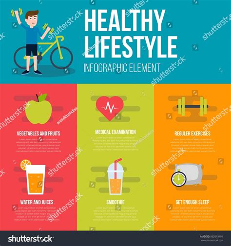 Healthy Lifestyle Infographic Stock Vector Royalty Free 562013101