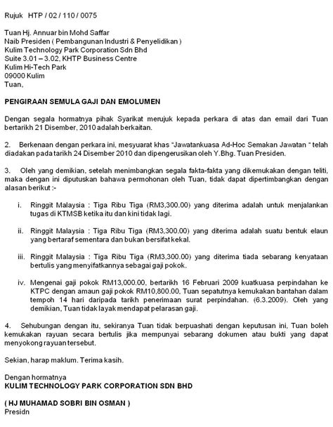 Contoh Surat Meminta Kenaikan Gaji Di Malaysia