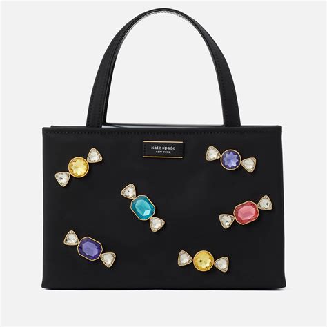 kate spade sam icon candy beaded small tote bag in black lyst