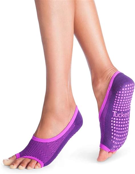Amazon Com Tucketts Womens Pilates Socks Toeless Yoga Non Slip Skid Grip Low Cut Socks For