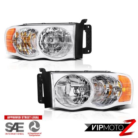 Brand New 02 05 Dodge Ram 150025003500 Chrome Oe Style Headlight