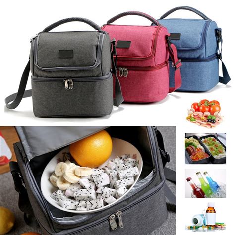 Kudosale Large Lunch Bag Insulated Dual Compartment Lunch Box Lunch