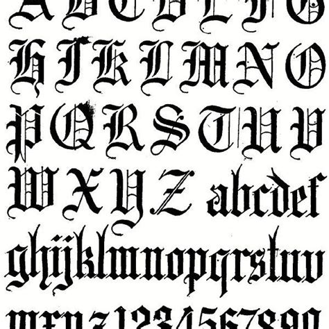 An Old English Alphabet With The Letters And Numbers In Gothic Writing