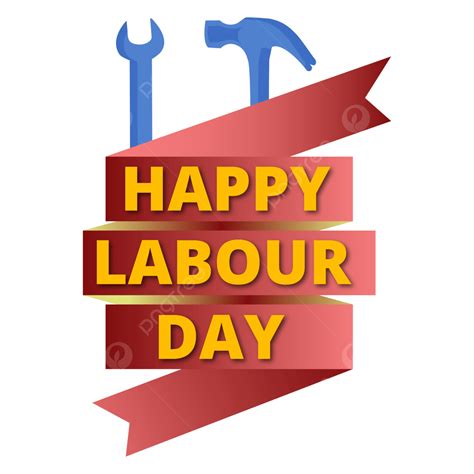 Labor May Day Vector Hd Images Happy Labour Day With Tools And Ribbon