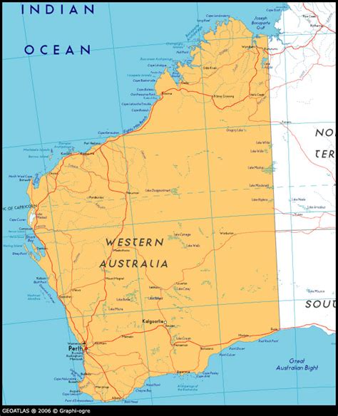 Map Of Western Australia With Cities And Towns Maps Of The World