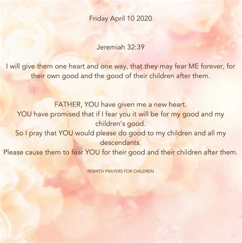 Prayers For Our Children April 2020 Every Wednesday Rebirthrwc