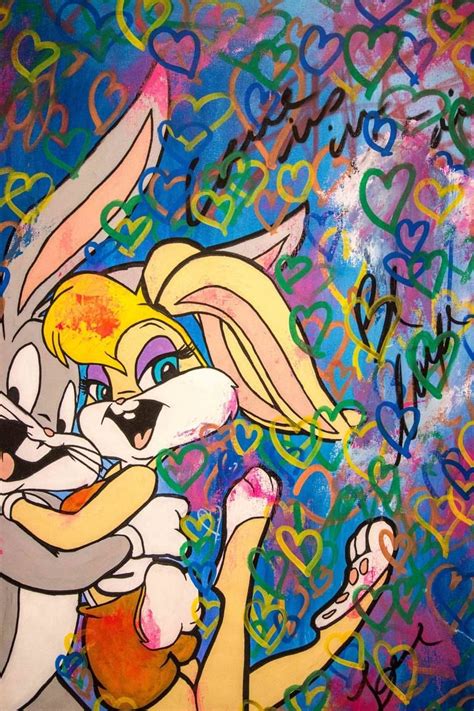 Bug Bunny And Lola In Love 150x110cm Fine Art By Carlos Pun Painting