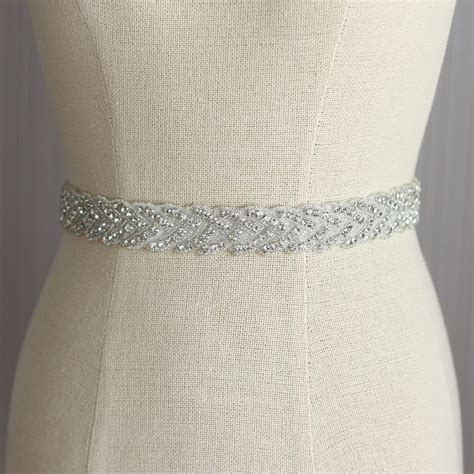 Bridal Dresses Belt Wedding Sash Luxury Diamond Crystal Slim Bride S