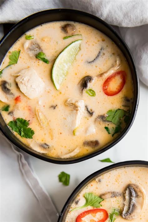 First, you're going to really up the flavor of this soup by letting the fresh ginger and lemongrass steep in the. Best Ever Tom Kha Gai Soup (Thai Coconut Chicken Soup ...