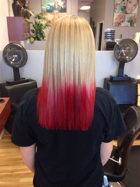 Red Dip Dyed Long Hair Styles Hair Styles Red Dip Dye