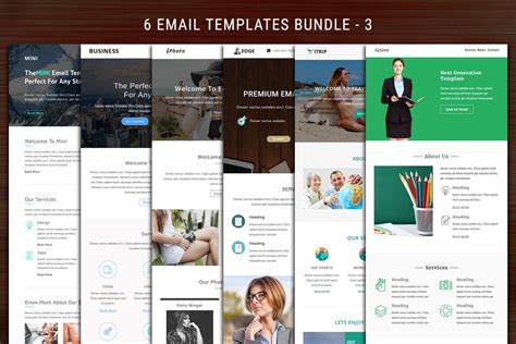 6 Email Templates Bundle-3 | Creative Mailchimp Templates ~ Creative Market