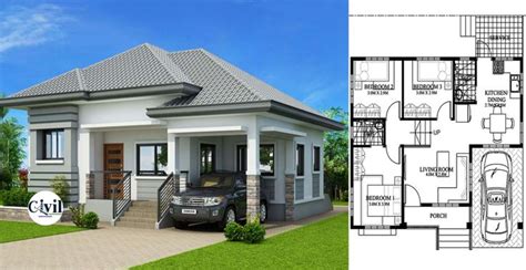 Modern Bungalow House Design With Three Bedrooms Engineering