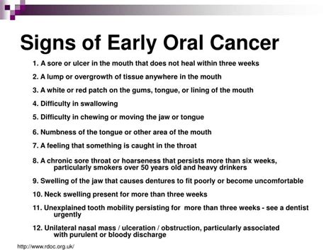 Oral Cancer Symptoms Warning Signs